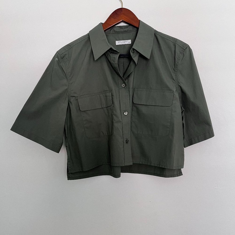 Equipment Cropped Shirt Army Green